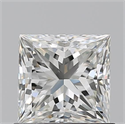 Natural Diamond 0.91 Carats, Princess with  Cut, J Color, VS1 Clarity and Certified by GIA