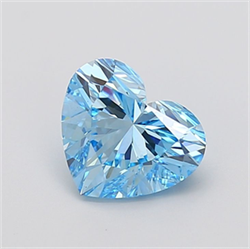 Picture of Lab Grown Diamond 2.54 Carats, Heart with  Cut, Fancy Vivid Blue Color, VVS2 Clarity and Certified by IGI