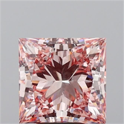 Picture of Lab Grown Diamond 5.51 Carats, Princess with  Cut, Fancy Vivid Pink Color, VS1 Clarity and Certified by IGI