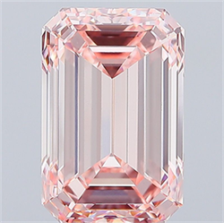 Picture of Lab Grown Diamond 8.03 Carats, Emerald with  Cut, Fancy Intense Pink Color, VS1 Clarity and Certified by IGI
