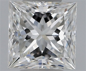 Picture of Natural Diamond 0.53 Carats, Princess with  Cut, F Color, IF Clarity and Certified by GIA