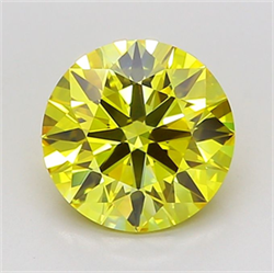 Picture of Lab Grown Diamond 2.51 Carats, Round with Excellent Cut, Fancy Vivid Yellow Color, VS1 Clarity and Certified by IGI
