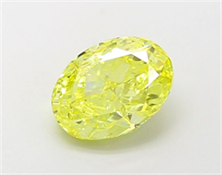 Picture of Lab Grown Diamond 2.03 Carats, Oval with  Cut, Fancy Vivid Yellow Color, VS1 Clarity and Certified by IGI