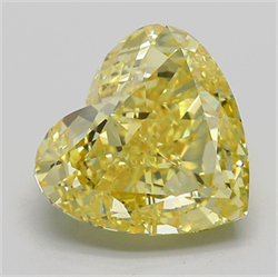 Picture of Lab Grown Diamond 5.21 Carats, Heart with  Cut, Fancy Intense Yellow Color, VS2 Clarity and Certified by IGI