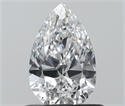 Natural Diamond 0.63 Carats, Pear with  Cut, E Color, VS2 Clarity and Certified by GIA
