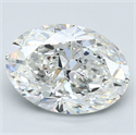 Natural Diamond 3.50 Carats, Oval with  Cut, G Color, SI1 Clarity and Certified by GIA