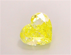 Picture of Lab Grown Diamond 1.50 Carats, Heart with  Cut, Fancy Vivid Yellow Color, VS2 Clarity and Certified by IGI