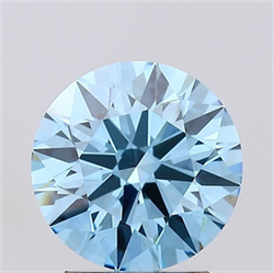 Picture of Lab Grown Diamond 2.04 Carats, Round with Ideal Cut, Fancy Vivid Blue Color, VS1 Clarity and Certified by IGI