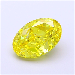 Picture of Lab Grown Diamond 1.67 Carats, Oval with  Cut, Fancy Vivid Yellow Color, VVS2 Clarity and Certified by IGI