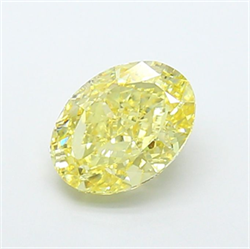 Picture of Lab Grown Diamond 2.07 Carats, Oval with  Cut, Fancy Yellow Color, VS1 Clarity and Certified by IGI
