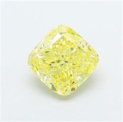 Picture of Lab Grown Diamond 1.50 Carats, CUSHION MODIFIED with  Cut, Fancy Intense Yellow Color, VS1 Clarity and Certified by IGI
