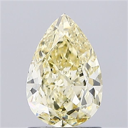 Picture of Lab Grown Diamond 1.24 Carats, Pear with  Cut, Fancy Yellow Color, VVS1 Clarity and Certified by IGI