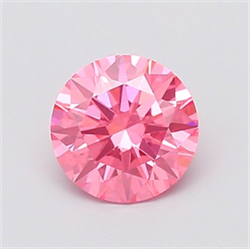 Picture of Lab Grown Diamond 1.40 Carats, Round with Ideal Cut, Fancy Vivid Pink Color, VS1 Clarity and Certified by IGI