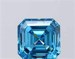 Picture of Lab Grown Diamond 1.26 Carats, Asscher with  Cut, Fancy Vivid Blue Color, VVS2 Clarity and Certified by IGI