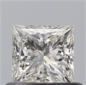 Natural Diamond 0.52 Carats, Princess with  Cut, I Color, VS2 Clarity and Certified by GIA