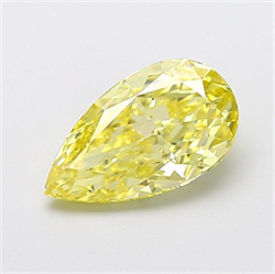 Picture of Lab Grown Diamond 2.51 Carats, Pear with  Cut, Fancy Intense Yellow Color, VS2 Clarity and Certified by IGI