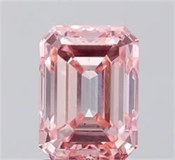 Picture of Lab Grown Diamond 2.50 Carats, Emerald with  Cut, Fancy Intense Pink Color, VS1 Clarity and Certified by IGI