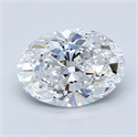 Natural Diamond 1.30 Carats, Oval with  Cut, D Color, VS2 Clarity and Certified by GIA