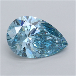 Picture of Lab Grown Diamond 1.53 Carats, Pear with  Cut, Fancy Vivid Blue Color, VVS2 Clarity and Certified by IGI