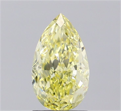 Picture of Lab Grown Diamond 1.71 Carats, Pear with  Cut, Fancy Intense Yellow Color, VVS2 Clarity and Certified by IGI