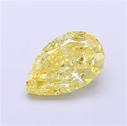 Picture of Lab Grown Diamond 1.30 Carats, Pear with  Cut, Fancy Intense Yellow Color, VVS2 Clarity and Certified by IGI