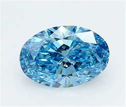 Picture of Lab Grown Diamond 2.05 Carats, Oval with  Cut, Fancy Vivid Blue Color, VVS2 Clarity and Certified by IGI