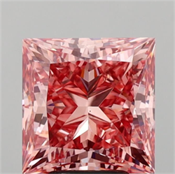 Picture of Lab Grown Diamond 5.05 Carats, Princess with  Cut, Fancy Vivid Pink Color, VS2 Clarity and Certified by IGI