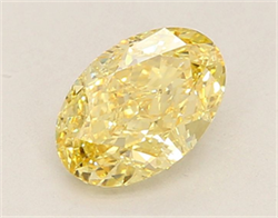 Picture of Lab Grown Diamond 1.55 Carats, Oval with  Cut, Fancy Intense Yellow Color, VVS2 Clarity and Certified by IGI