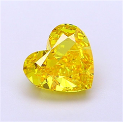 Picture of Lab Grown Diamond 1.35 Carats, Heart with  Cut, Fancy Vivid Yellow Color, VVS1 Clarity and Certified by IGI