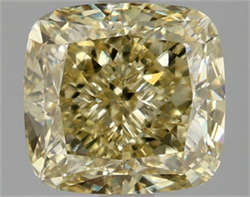 Picture of Lab Grown Diamond 2.79 Carats, CUSHION MODIFIED with  Cut, Fancy Intense Yellow Color, VS1 Clarity and Certified by IGI