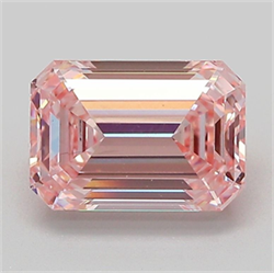 Picture of Lab Grown Diamond 2.11 Carats, Emerald with  Cut, Fancy Intense Pink Color, VS2 Clarity and Certified by IGI