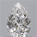 Natural Diamond 0.50 Carats, Pear with  Cut, D Color, VVS1 Clarity and Certified by GIA