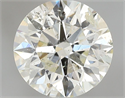 Natural Diamond 1.01 Carats, Round with Excellent Cut, K Color, I1 Clarity and Certified by GIA