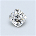Natural Diamond 0.56 Carats, Cushion with  Cut, J Color, I1 Clarity and Certified by GIA