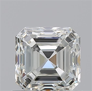 Picture of Natural Diamond 0.91 Carats, Asscher with  Cut, J Color, VVS2 Clarity and Certified by GIA