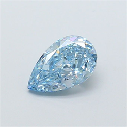 Picture of Lab Grown Diamond 1.57 Carats, Pear with  Cut, Fancy Vivid Blue Color, VVS2 Clarity and Certified by IGI