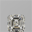 Natural Diamond 0.90 Carats, Asscher with  Cut, K Color, VVS1 Clarity and Certified by GIA