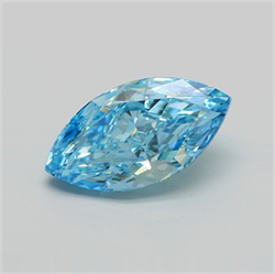 Picture of Lab Grown Diamond 4.72 Carats, Marquise with  Cut, Fancy Vivid Blue Color, VVS2 Clarity and Certified by IGI