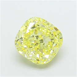 Picture of Lab Grown Diamond 1.85 Carats, CUSHION MODIFIED with  Cut, Fancy Intense Yellow Color, VS1 Clarity and Certified by IGI