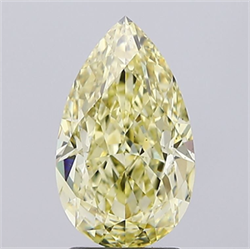 Picture of Lab Grown Diamond 2.51 Carats, Pear with  Cut, Fancy Intense Yellow Color, VS1 Clarity and Certified by IGI