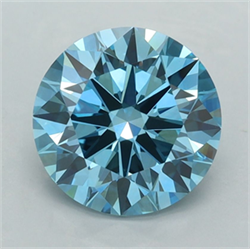Picture of Lab Grown Diamond 2.51 Carats, Round with Ideal Cut, Fancy Vivid Blue Color, VVS2 Clarity and Certified by IGI