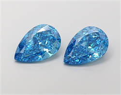 Picture of Lab Grown Diamond 1.55 Carats, Pear with  Cut, Fancy Vivid Blue Color, VS1 Clarity and Certified by IGI