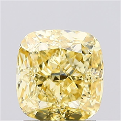 Picture of Lab Grown Diamond 1.70 Carats, CUSHION MODIFIED with  Cut, Fancy Intense Yellow Color, VS2 Clarity and Certified by IGI
