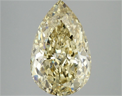 Picture of Lab Grown Diamond 4.08 Carats, Pear with  Cut, Fancy Intense Yellow Color, VS1 Clarity and Certified by IGI