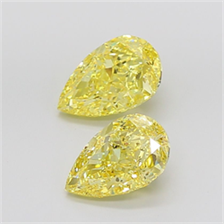Picture of Lab Grown Diamond 3.56 Carats, Pear with  Cut, Fancy Intense Yellow Color, VVS2 Clarity and Certified by IGI