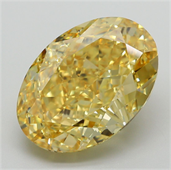 Picture of Lab Grown Diamond 8.36 Carats, Oval with  Cut, Fancy Vivid Yellow Color, VS1 Clarity and Certified by IGI