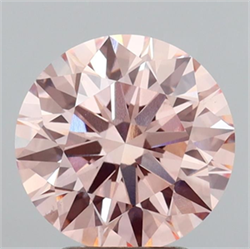 Picture of Lab Grown Diamond 3.05 Carats, Round with Ideal Cut, Fancy Intense Pink Color, VS1 Clarity and Certified by IGI