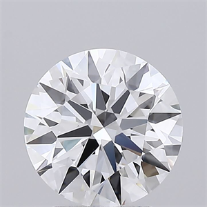 Picture of Lab Grown Diamond 2.50 Carats, Round with Ideal Cut, D Color, VVS2 Clarity and Certified by IGI