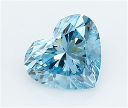 Picture of Lab Grown Diamond 3.05 Carats, Heart with  Cut, Fancy Vivid Blue Color, VVS2 Clarity and Certified by IGI