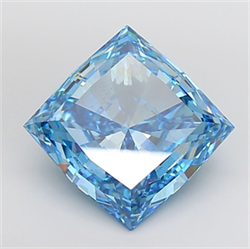 Picture of Lab Grown Diamond 10.71 Carats, Cushion with  Cut, Fancy Vivid Blue Color, VS1 Clarity and Certified by IGI